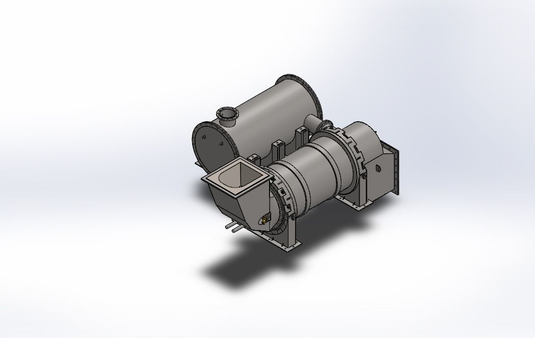 3D model of a rotary kiln incinerator with plasma torch
